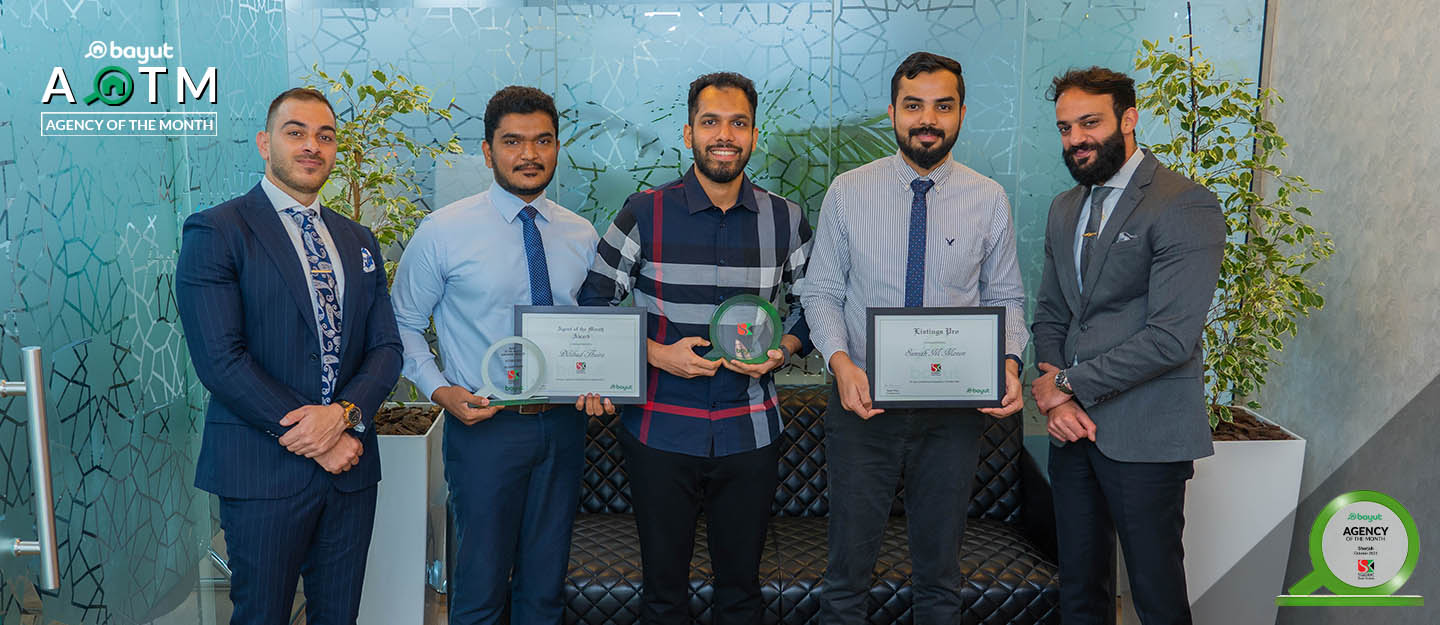 Agency of the Month award in Sharjah Oct 2021 SBK Real Estate
